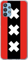 6F hoesje - geschikt voor Samsung Galaxy A32 4G -  Transparant TPU Case - Amsterdamse vlag #ffffff