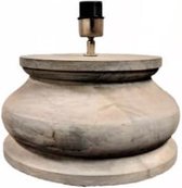 Landelijke houten tafellamp in licht grijze kleur L / 215000206
