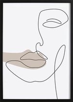 Affiche abstraite de visage féminin (70 x 100 cm) - Fashion - affiche - impression - Wallified - abstraite - affiche - impression - Wallified