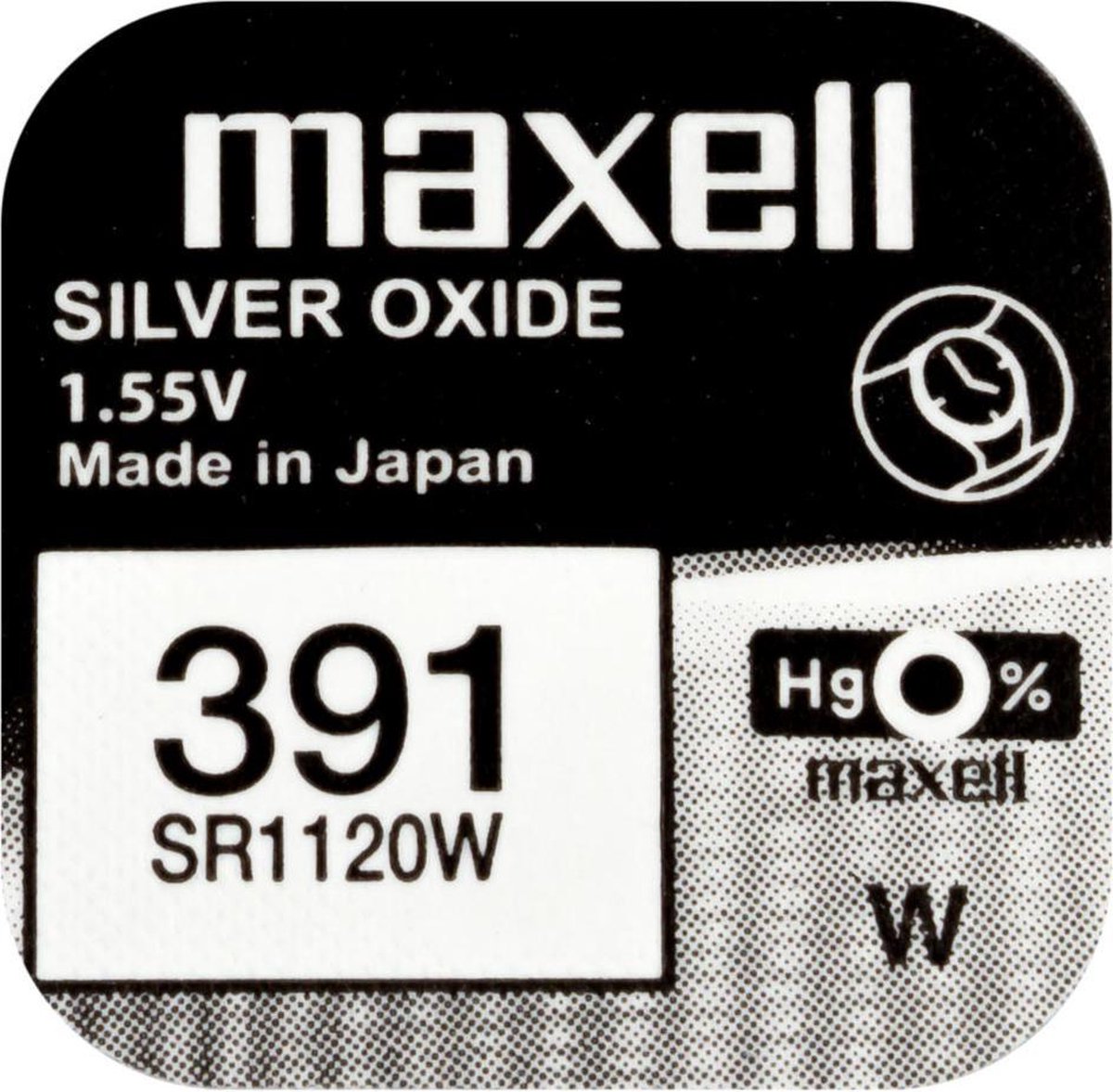 MAXELL 391 / SR1120W zilveroxide knoopcel horlogebatterij 2 (twee) stuks