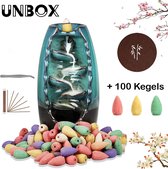 UNBOX - Wierook Waterval - Wierook Houder -  Incl. 100 Kegels, Wierook Stokjes, Onderzetter & Pincet