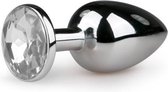 Zilveren buttplug met diamant