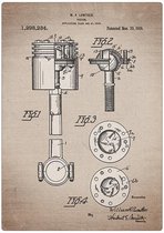 Wandbord: Patent Piston uit 1919 - 30 x 42 cm