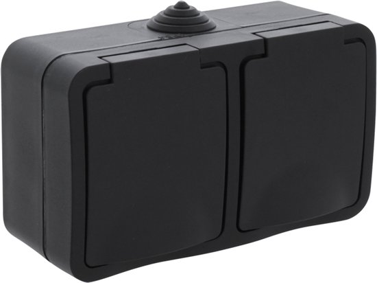 Buitenstopcontact, waterdicht IP66, buitenstopcontact, 2-voudig, dubbel