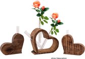 Pippa Design Vaas - bloemenvaas - hout - hart - set van 3