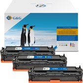 G&G CB541-CB542A-CB543A toner compatibel met HP 125A Tonercartridge 3 stuck (s)- Cyaan / Magenta / Geel Huismerk