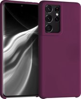 kwmobile telefoonhoesje voor Samsung Galaxy S21 Ultra - Hoesje met siliconen coating - Smartphone case in bordeaux-violet