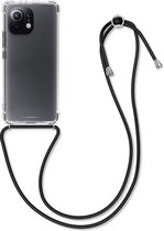 kwmobile telefoonhoesje geschikt voor Xiaomi Mi 11 - Hoesje met telefoonkoord - Back cover in zwart / transparant