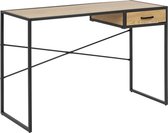 Lisomme Vic industriële houten bureau - Met lade - L110 x B45 x H75 cm