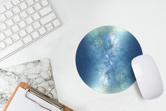 Muismat Heelal - Sterren zandloper Muismat rond - 20x20 cm - Muismat met foto