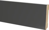 Hoge plinten - MDF - Moderne plint 90x18 mm - Zwart - Voorgelakt - RAL 9005 - Per stuk 2,4m