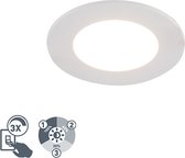 QAZQA blanca - Moderne Dimbare LED Inbouwspot met Dimmer voor badkamer - 1 lichts - Ø 90 mm - Wit -