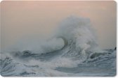 Muismat Zee - De woeste zee zorgt voor grote golven muismat rubber - 27x18 cm - Muismat met foto