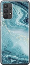 Leuke Telefoonhoesjes - Hoesje geschikt voor Samsung Galaxy A32 4G - Marmer blauw - Soft case - TPU - Marmer - Blauw