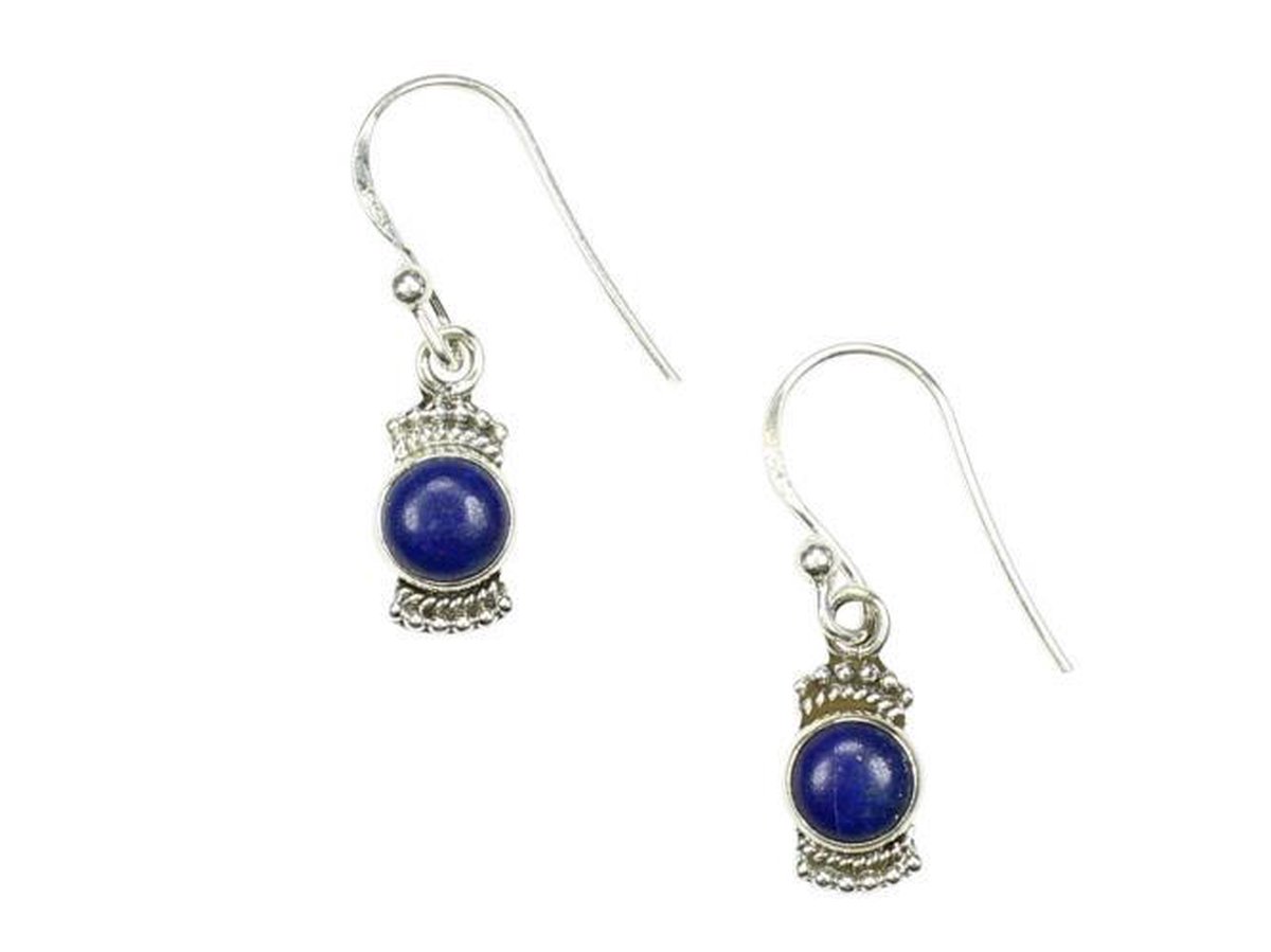 Zilveren oorbellen Lapis Lazuli 925 zilver (incl. oorbel stoppers)