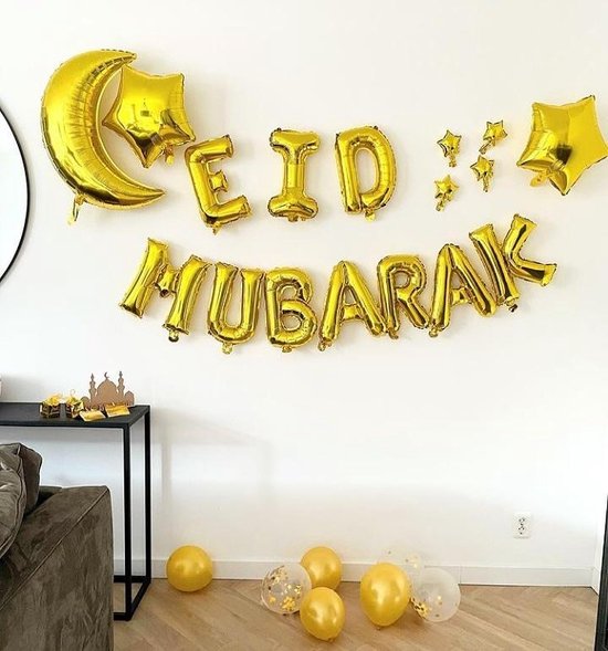 Eid mubarak decoratieset - Ramadan decoratie - GOUD - ballonnenset- Ramadan - ballonnen -  Eid al Adha - Ballonnenset - versiering - Eid - Ramadan kareem