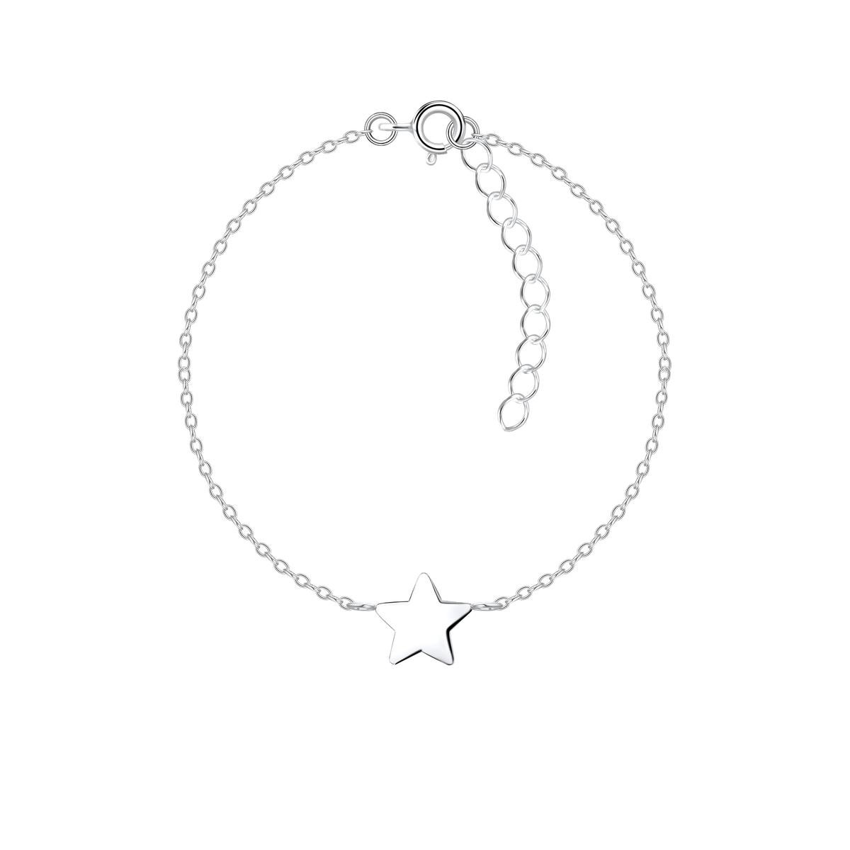Joy|S - Zilveren ster armband - egaal gepolijst - t88