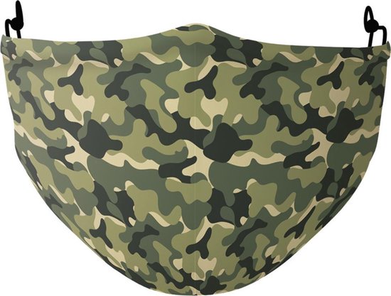 I-total Mondkapje Camouflage Polyester Legergroen One-size