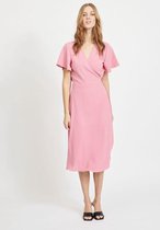 Vila VILOVIE SS WRAP MIDI DRESS - Wild Rose Pink