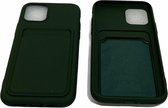 Apple iPhone 12 Mini Donker Groen Luxe Back Cover portemonnee Pasjeshouder TPU hoesje