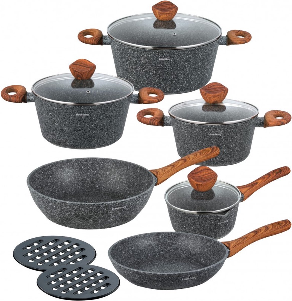 Klausberg 7242 pannenset – 12 delig – Gesmeed Aluminium – Alle warmtebronnen