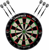 Dartbord set compleet van diameter 45.5 cm met 6x Black Arrow dartpijlen van 23 gram - Sporten darts