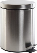 Vuilnisbak/pedaalemmer mat zilver 5 liter 28 cm RVS - Afvalemmers - Prullenbakken
