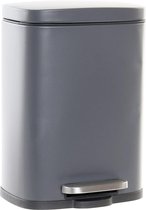 Vuilnisbak/pedaalemmer met soft close antraciet 5 liter 29 cm metaal/kunststof - Afvalemmers - Prullenbakken