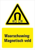 Bord met tekst waarschuwing magnetisch veld - kunststof W006 297 x 420 mm