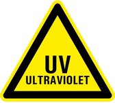 Waarschuwingsbord UV ultraviolet - kunststof 100 mm