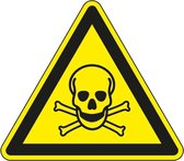 Waarschuwingsbord giftige stoffen - kunststof - W016 300 mm