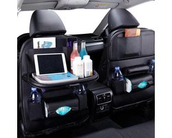 Luxe Autostoel Rugleuning Opbergtas voor iPad en opslag voor dranken,Fijn voor kinderen en vakantie,Kleur Zwart