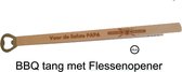 Houten BBQ Tang met een flessen / Bier Opener- Gril  - Vaderdag - Liefste Papa - Verjaardag - Geschenk - Cadeau