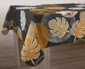 Tafelkleed anti-vlek Tropical noir rond 160 cm Tafellaken - Decoratieve Tafel Accessoires - Woonkamer Decoratie - Bonne et Plus®