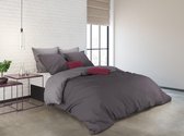 Clarysse Bicolor Percale - Dekbedovertrek - Tweepersoons - 240x220 - Grijs