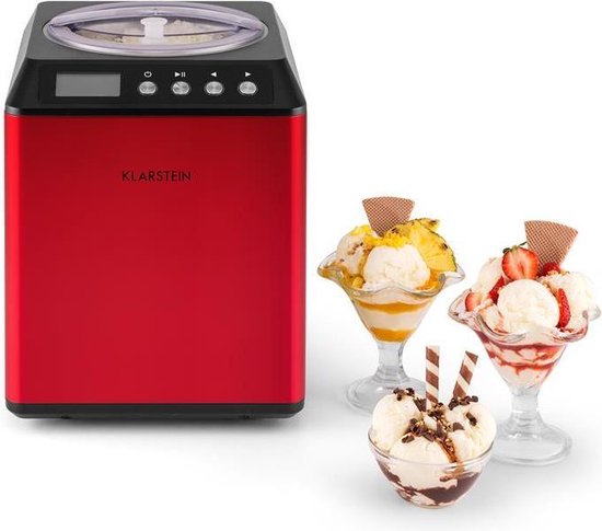 Vanilla Sky roomijsmachine compressor 2l 180W edelstaal rood van Merkloos — afbeelding 4