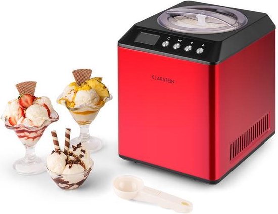 Vanilla Sky roomijsmachine compressor 2l 180W edelstaal rood van Merkloos — afbeelding 3