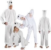 Boland Tienerkostuum Ijsberen-onesie Pluche Wit