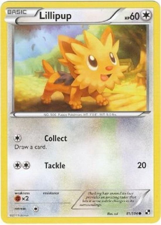 Afbeelding van het spel pokemonkaart - Lillipup - 81/114 - black en white