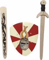 houtenzwaard met schede en ridderschild mask kinderzwaard ridderzwaard schild ridder zwaard