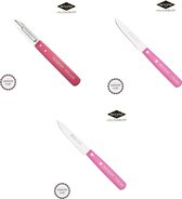 Jeu de couteaux Nogent avec éplucher, couteau à legumes et couteau d'office avec manche en bois rose