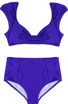 Jonge dames bikini high waist Violet blue - S (Valt klein)