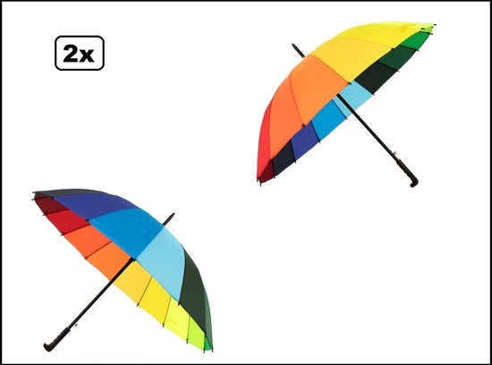 2x Paraplu Regenboog - regen wind paraplu droog rainbow