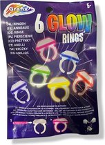 Glow in the dark ring - set 6 stuks - ring - sier - feest - GLOW