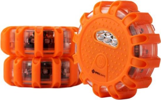 Specilights LED Gevarenlamp Set van 3 – Veiligheidslicht Disk met 15 LED’s – Waarschuwingslamp Noodlamp