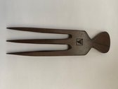 Ebony houten kam- Afro hair fork - 3 pins