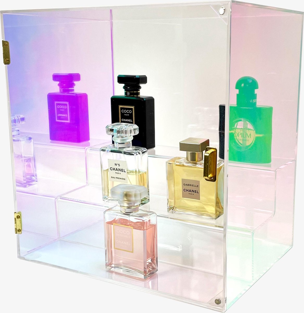 Goedkoopste Beautybox Cherry | Regenboog gloed | Acryl | 3 Lagen| cosmetica organizer | opbergdoos | Beautybox | Vitrine boxje | box |Makeup organizer |Beauty organizer | Makeupbox | Storage box |Make-uporganizer | Parfumbox | Parfumorganizer | Opmaken