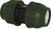 Koppeling PP 20 mm knel 10bar zwart/groen