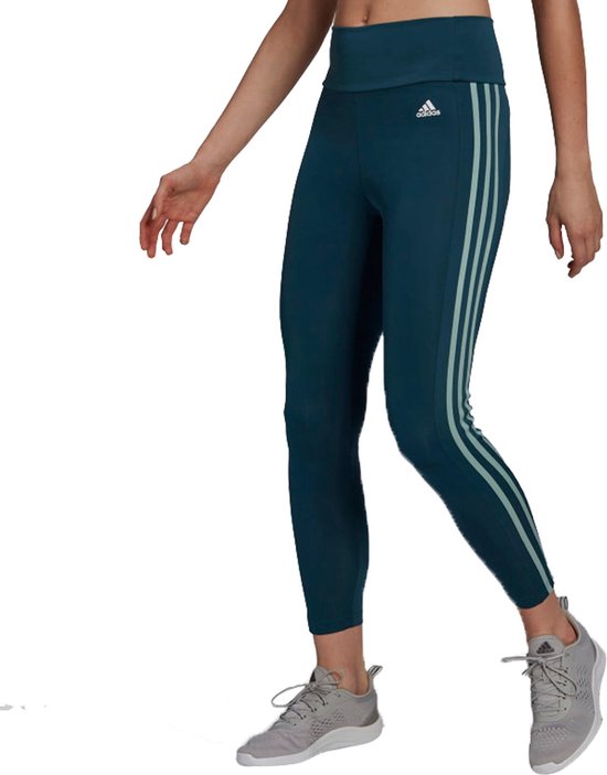 adidas 3-Stripes 7/8 Tight Dames Sportlegging - Maat L - Vrouwen - Donker  blauw/Groen | bol.com