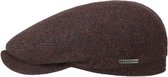 Stetson wollen flatcap winterpet bordeaux bruin mix maat S/M 56 centimeter